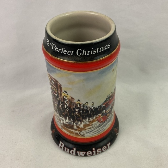 Vtg Budweiser Christmas Susan Sampson Beer Stein - Picture 2 of 8